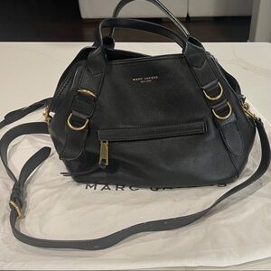 Marc Jacobs Black Crossbody Bag with Gold Accents